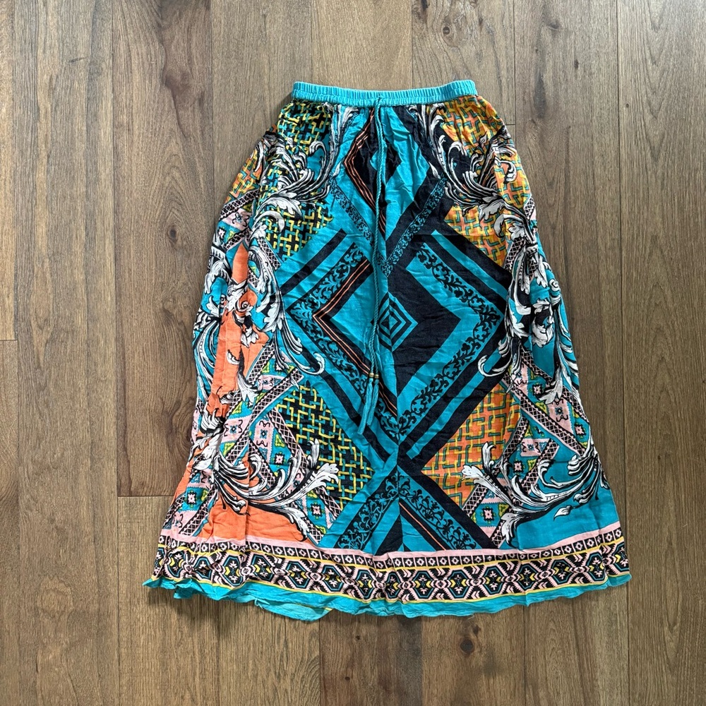 Mix Nouveau Bohemian Multicolor Maxi Skirt Size Small
